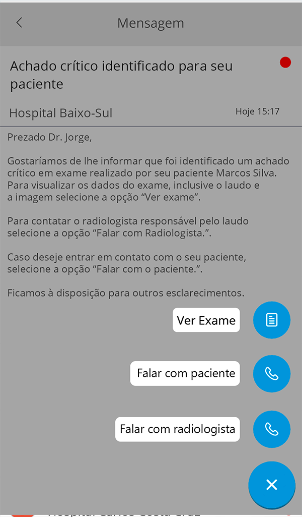 Detalhamento de mensagem