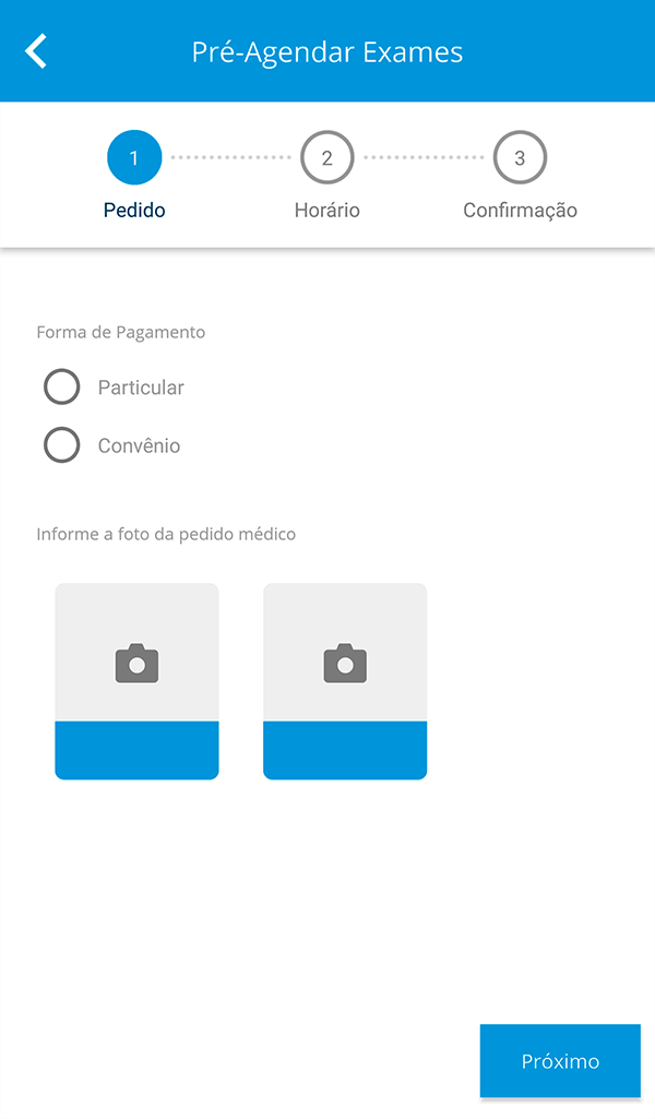 Formulário de agendamento de exame